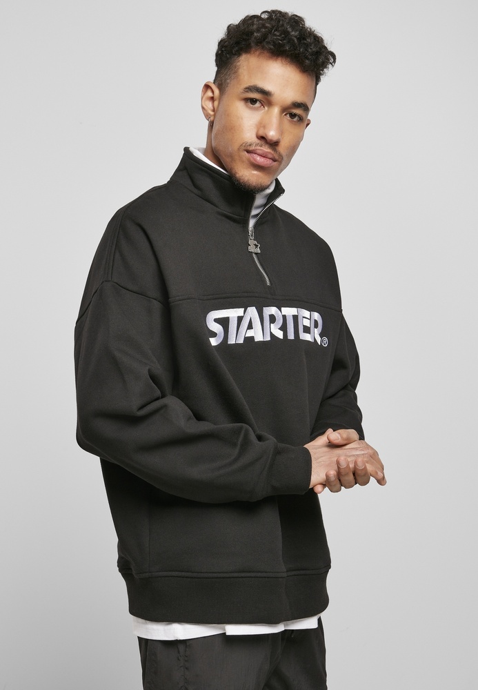 StarterBlackLabelSweatshirtHeavyColorBlockTroyerBlack