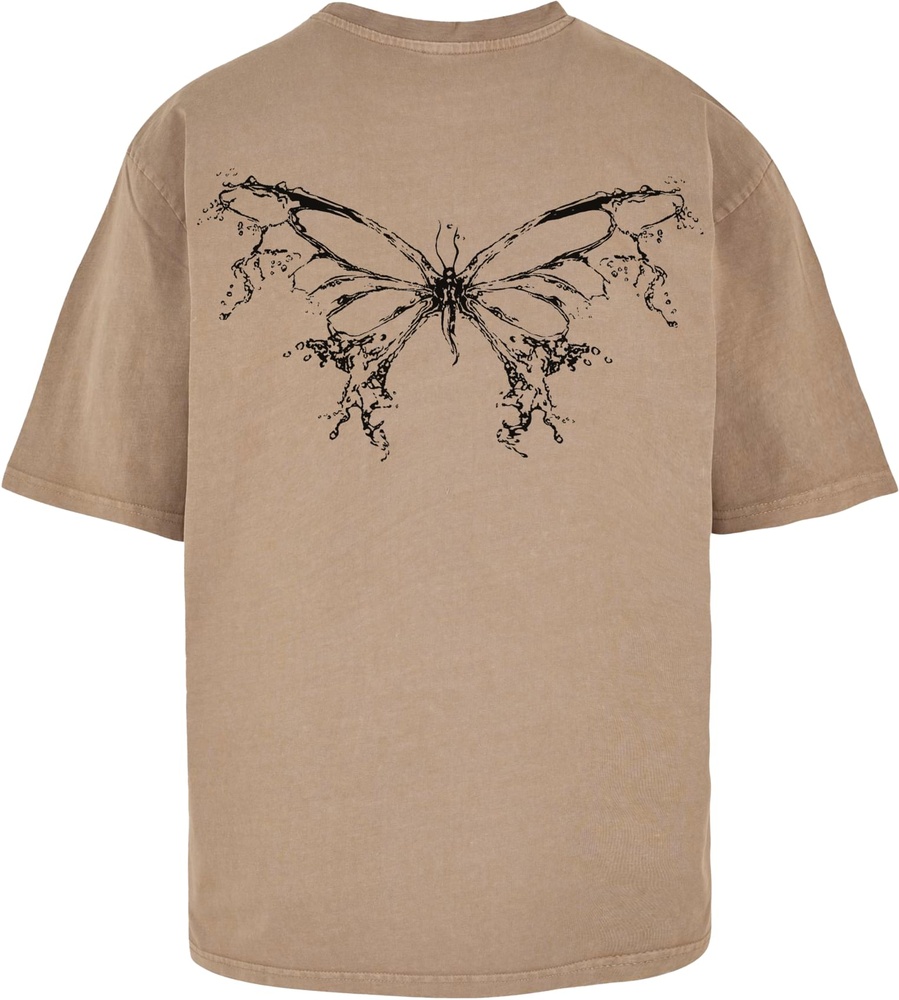 LostYouthT-ShirtLyAcidWashedTeeButterflyV3LY211Unionbeige-3XL