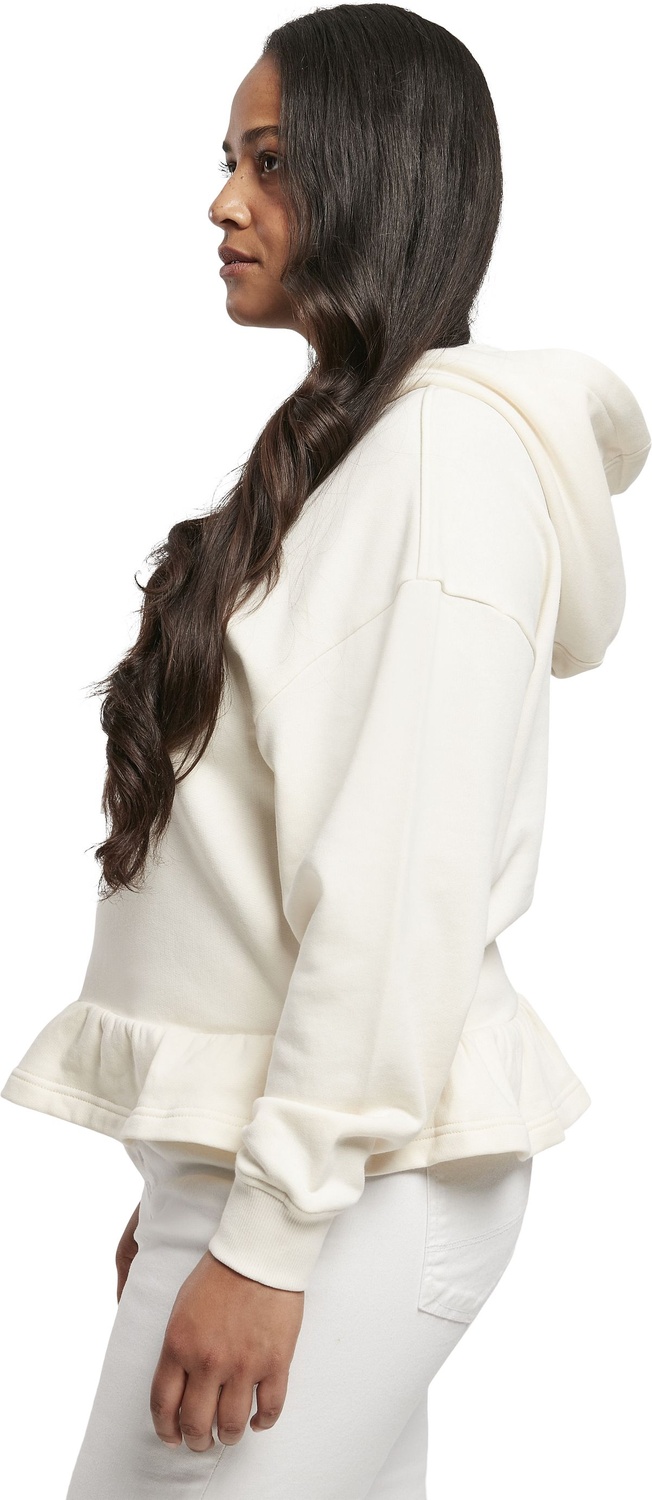 UrbanClassicsDamenSweatshirtLadiesOrganicVolantsHoodyWhitesand-3XL