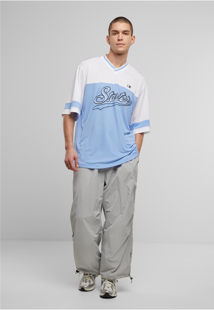 StarterBlackLabelT-ShirtV-NeckMeshTeeST422Carolinablue-L