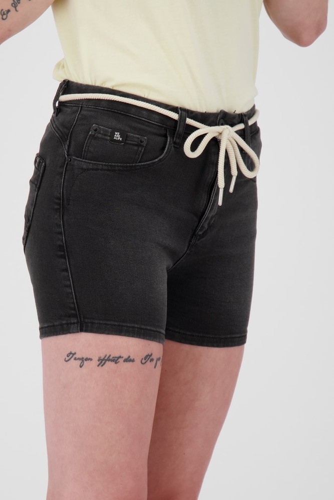 AlifeKickinDamenJanaAKDNMQShortsBlackDenimWashed