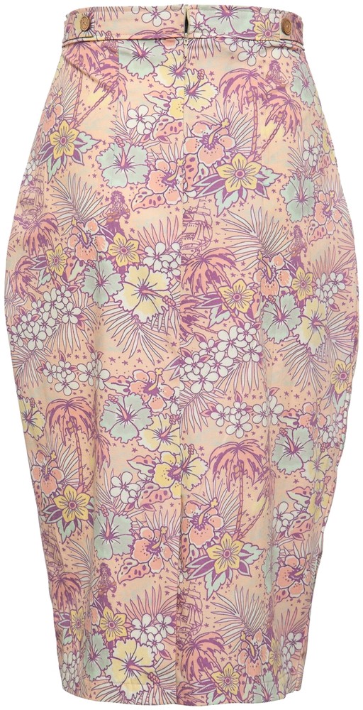 QueenKerosinBleistiftrockmithawaiianischemAll-Over-MusterundWickeloptikQK4200721176Coral