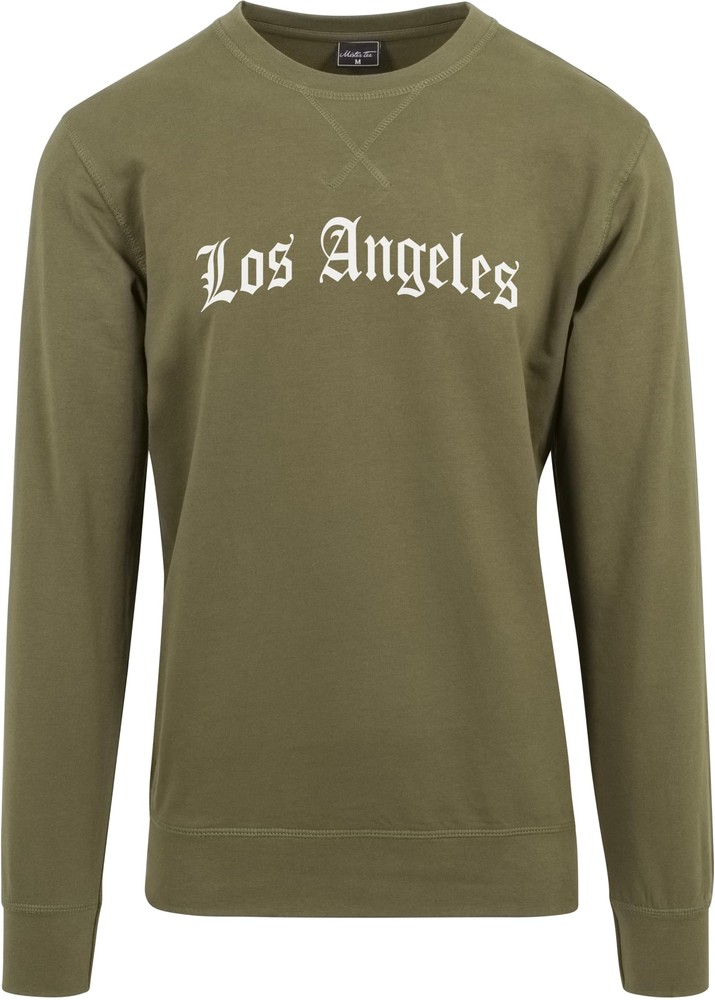 MisterTeeLosAngelesWordingCrewneckOlive-L