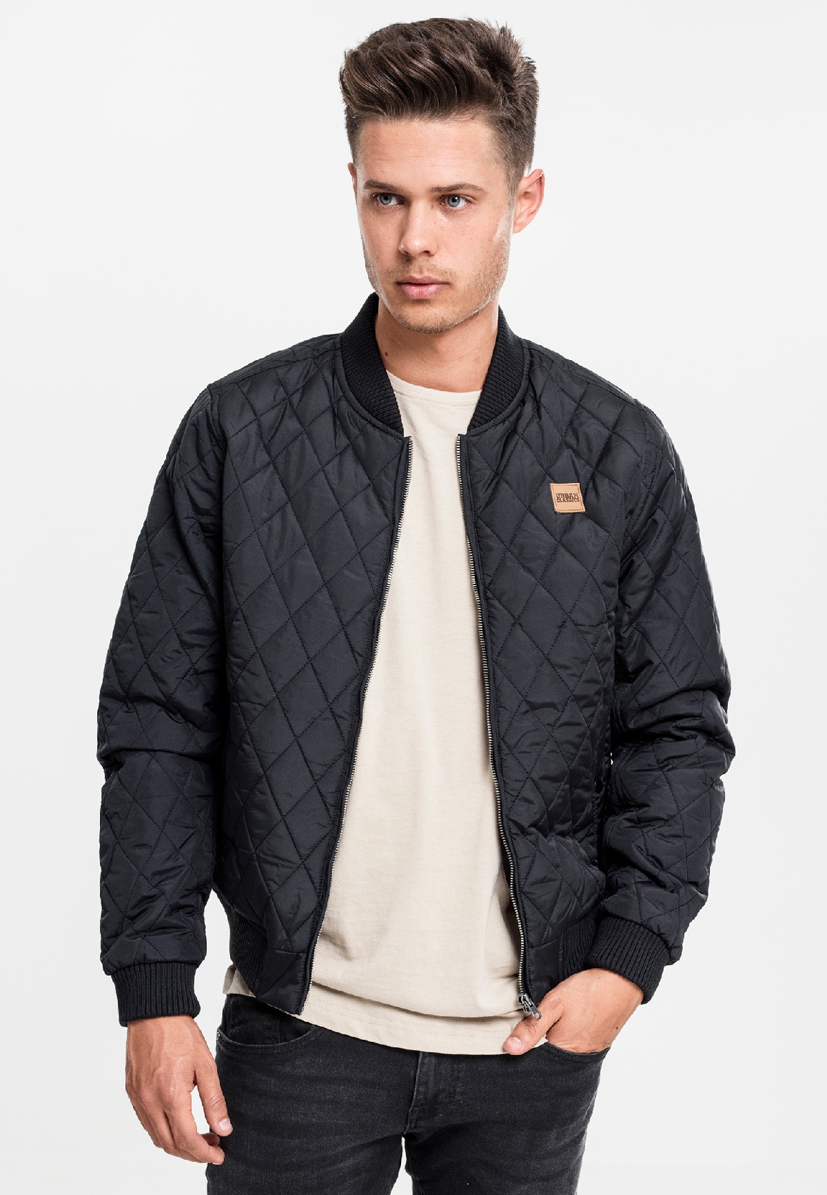 UrbanClassicsLeichteJackeDiamondQuiltNylonJacketBlack