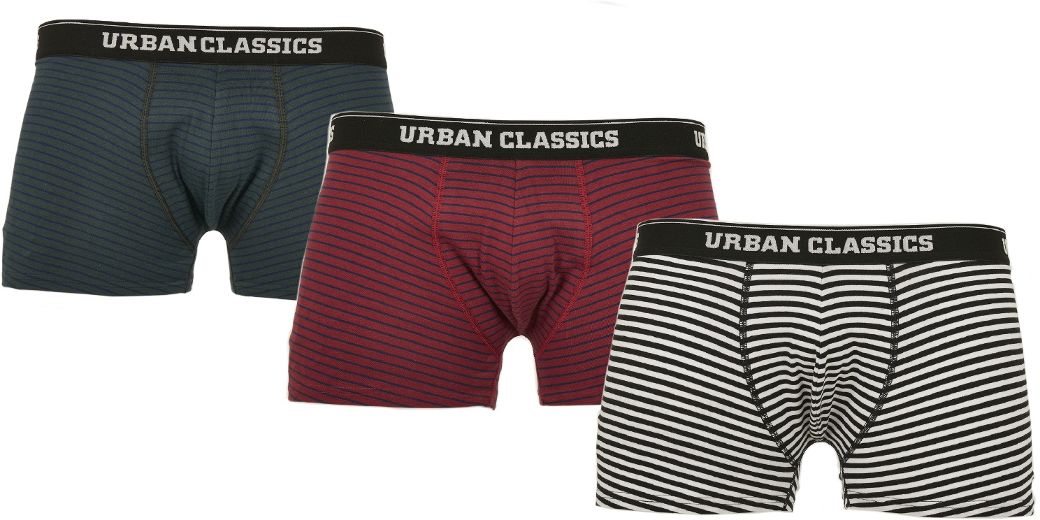 UrbanClassicsBoxershortBoxerShorts3-PackBtlgrnDbluBrgdDbluWhiteBlack
