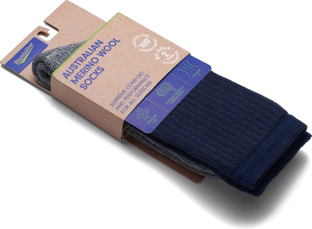 BlundstoneSockenNavyandMarlMid-WeightMerinoWoolSocks