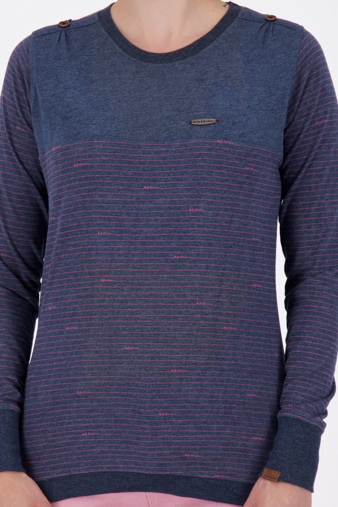 AlifeKickinDamenLeonieAKZLongsleeveMarineMelange-2XL