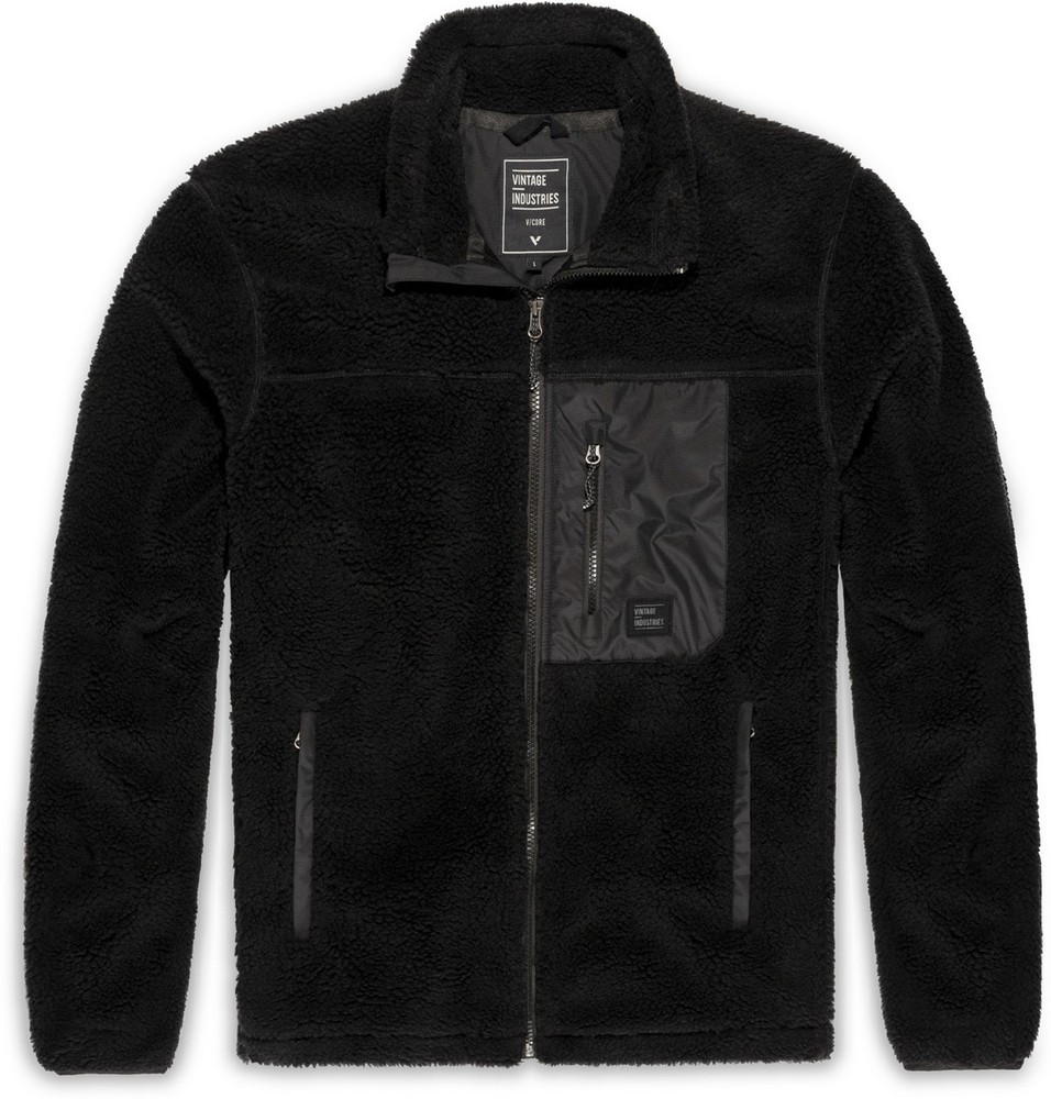 VintageIndustriesFleecejackeKodiLinedSherpaFleeceBlack