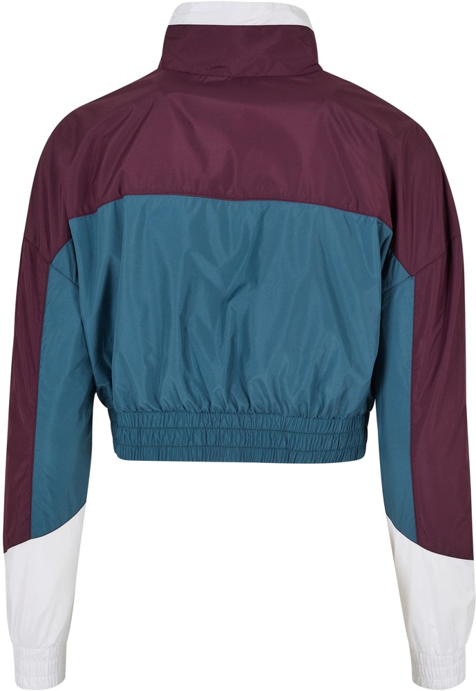 StarterBlackLabelDamenJackeLadiesColorblockPullOverJacketDarkvioletTeal-L