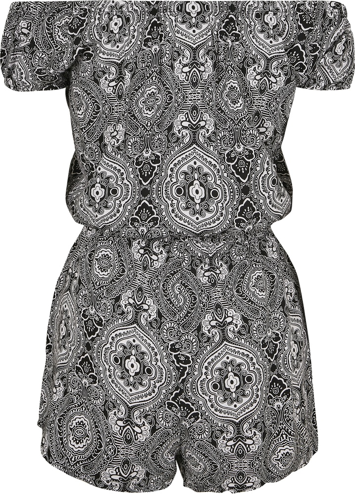 UrbanClassicsDamenOverallLadiesAOPOffShoulderShortJumpsuitTB3433