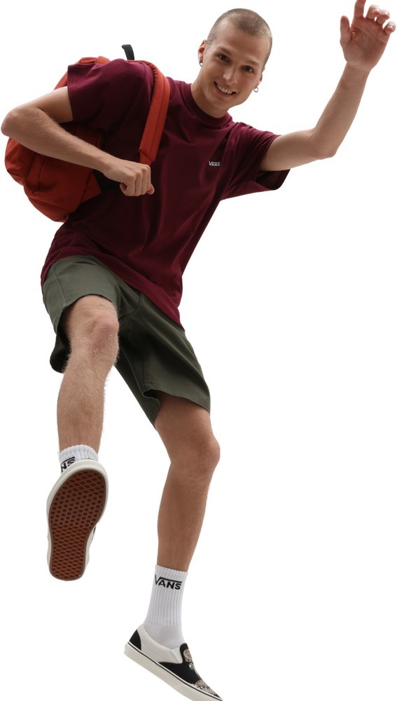 VansHerrenT-ShirtMnLeftChestLogoTeeBurgundy-L