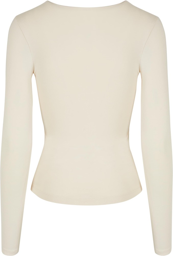 UrbanClassicsDamenLadiesCrossedCutOutLongsleeveWhitesand-3XL