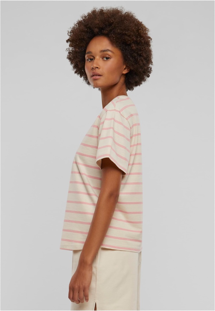 UrbanClassicsDamenT-ShirtLadiesStripedBoxyTeeTB6059LemonadepinkWhitesand-3XL