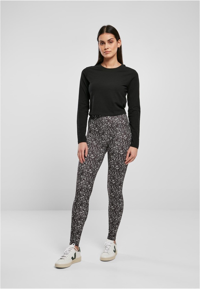UrbanClassicsDamenLadiesSoftAopLeggingsBlackline-3XL