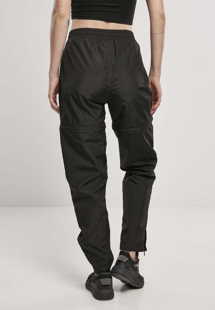 UrbanClassicsDamenTrainingshoseLadiesShinyCrinkleNylonZipPantsBlack