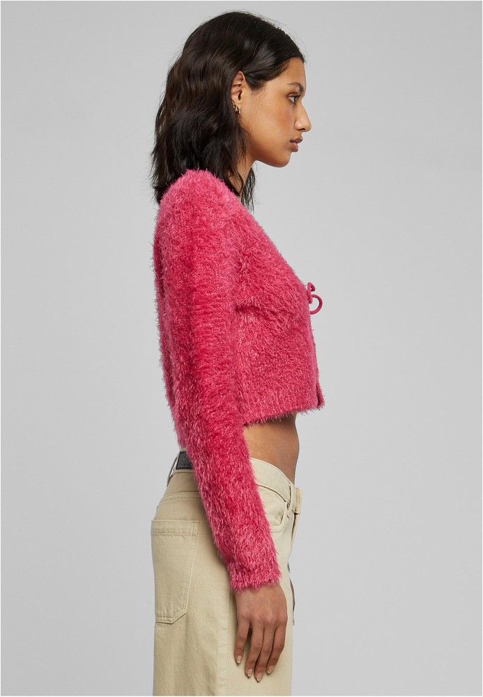 UrbanClassicsDamenLadiesTiedCroppedFeatherCardigan