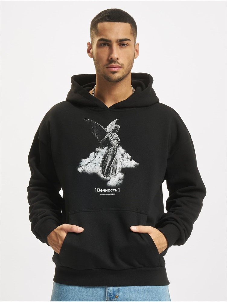MJGonzalesSweatshirtAngelHeavyHoodyOversizedEssentialsV4Black