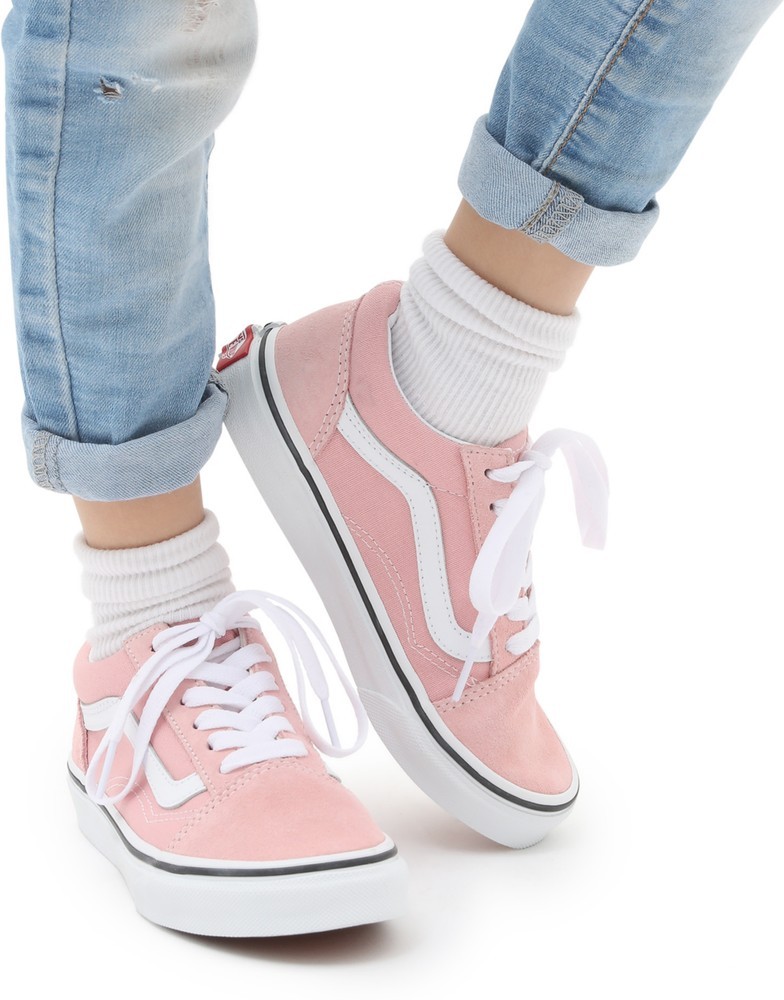 VansYouthUnisexKidsLifestyleClassicFTWSneakerUyOldSkoolPowderPinkTrueWhite-315