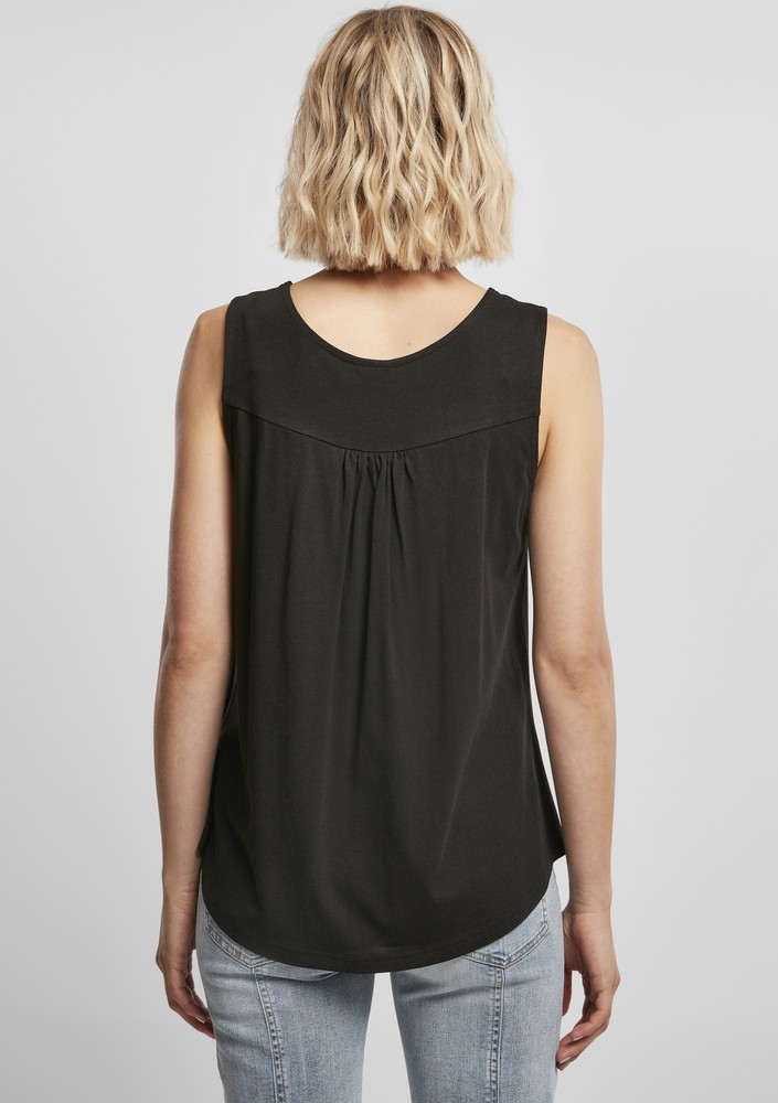 UrbanClassicsDamenLadiesViscoseButtonUpTopBlack