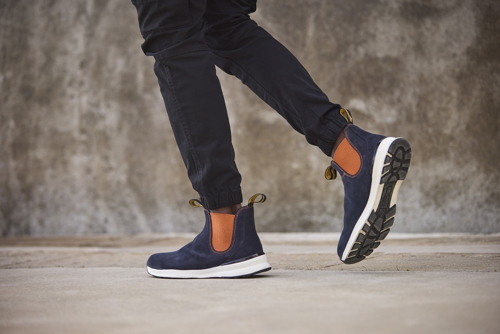 BlundstoneStiefelBoots2147NavyLeatherwithBurntOrangeElasticActiveSeries