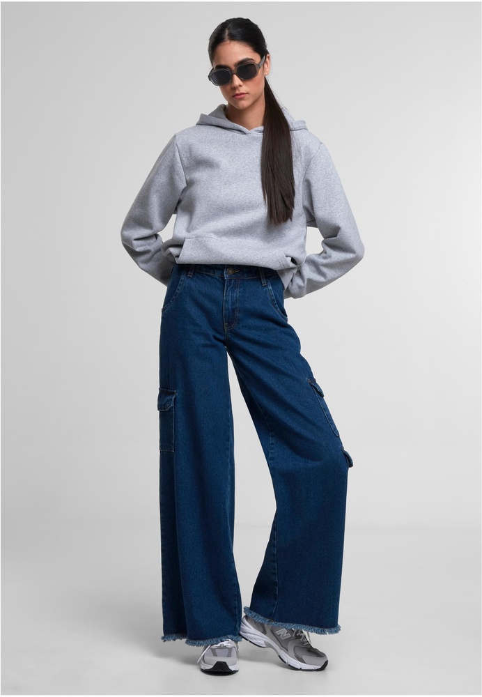 UrbanClassicsDamenLadiesLooseBrushedFleeceHoodyTB7433Melange-L