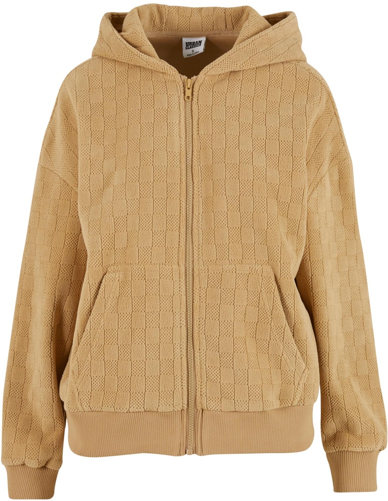 UrbanClassicsDamenLadiesJacquardVelvetOversizedZipHoodyTB7121