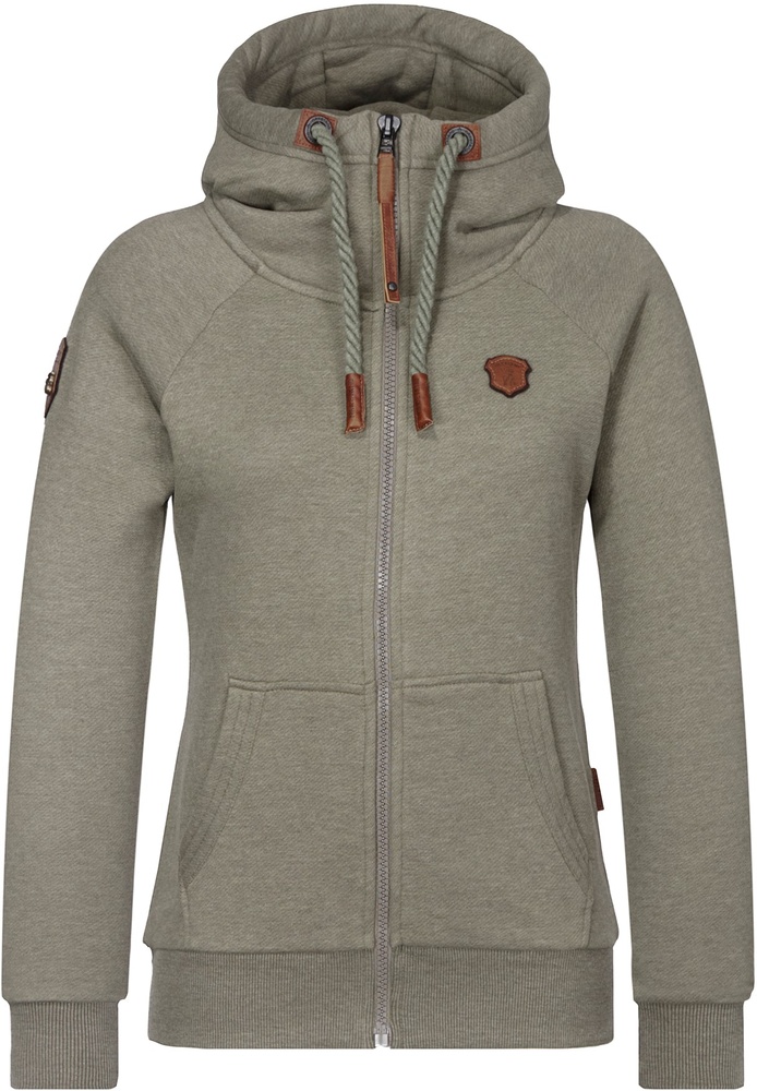 NaketanoDamenHoodieBrazzo1801-0301OliveMelange-XS