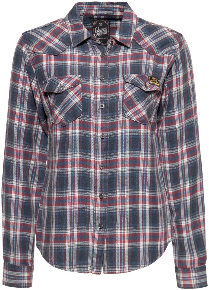 QueenKerosinHemdbluseinKaro-OptikQKI15005Navy