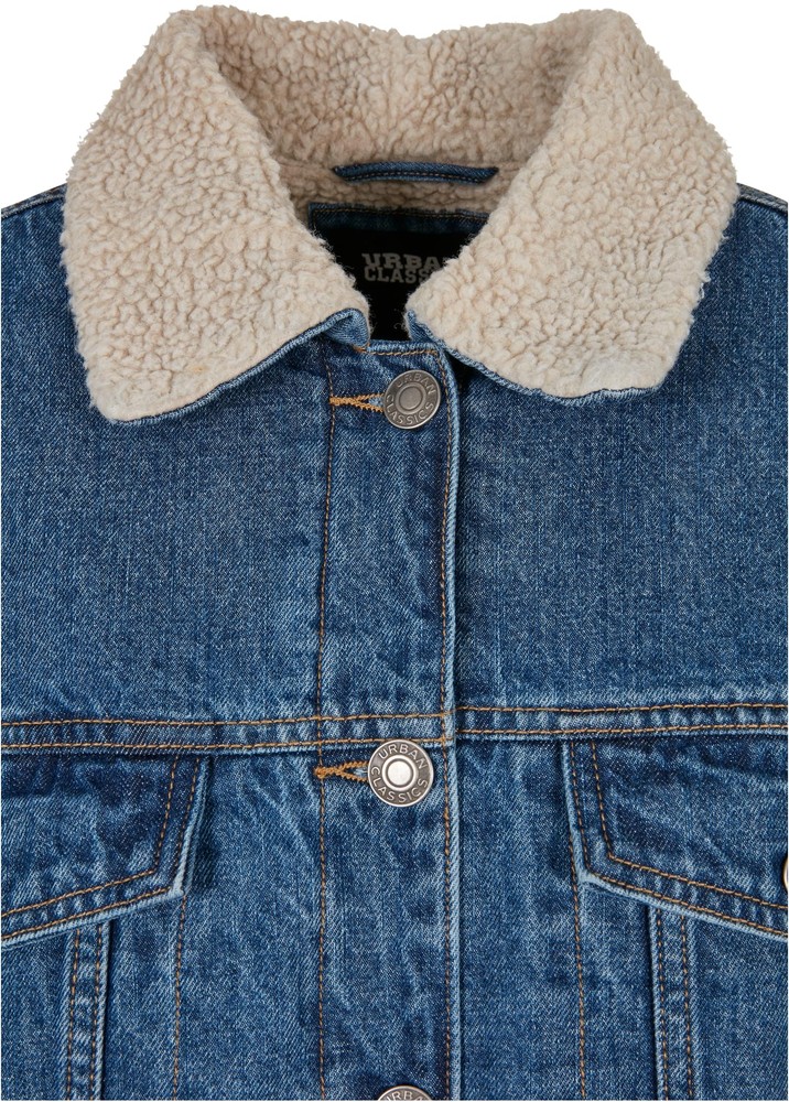 UrbanClassicsDamenJackeLadiesOversizedSherpaDenimJacketClearblueWashed-3XL