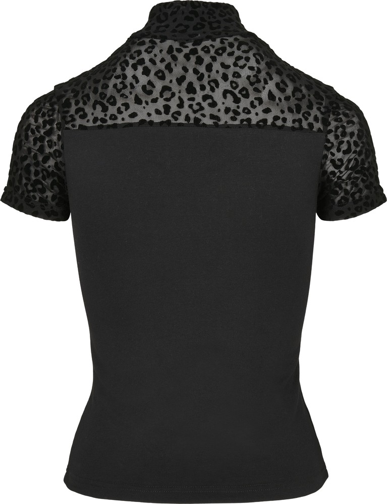 UrbanClassicsDamenT-ShirtLadiesFlockLaceTurtleneckTee