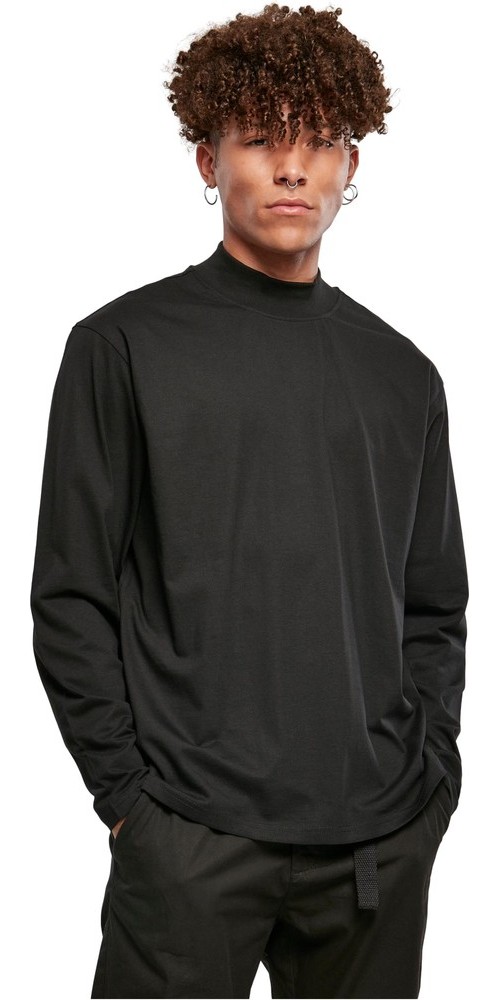 UrbanClassicsHeavyBoxyMockNeckLongsleeveBlack