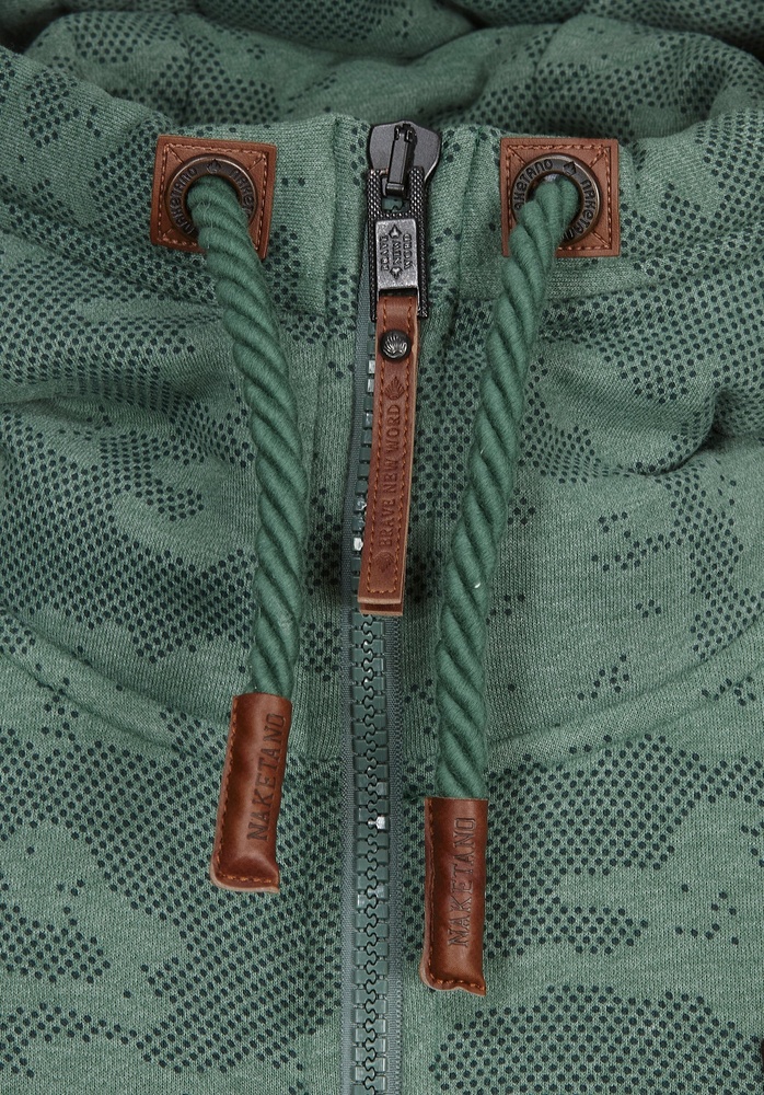 NaketanoHoodieSchwarzkopf1800-0310PineGreenMelangeCamouflage-S