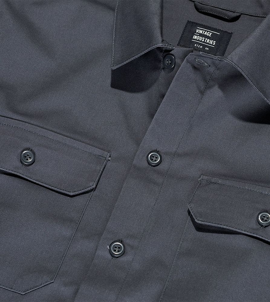 VintageIndustriesHemdDexterShirt3549MidGrey-S