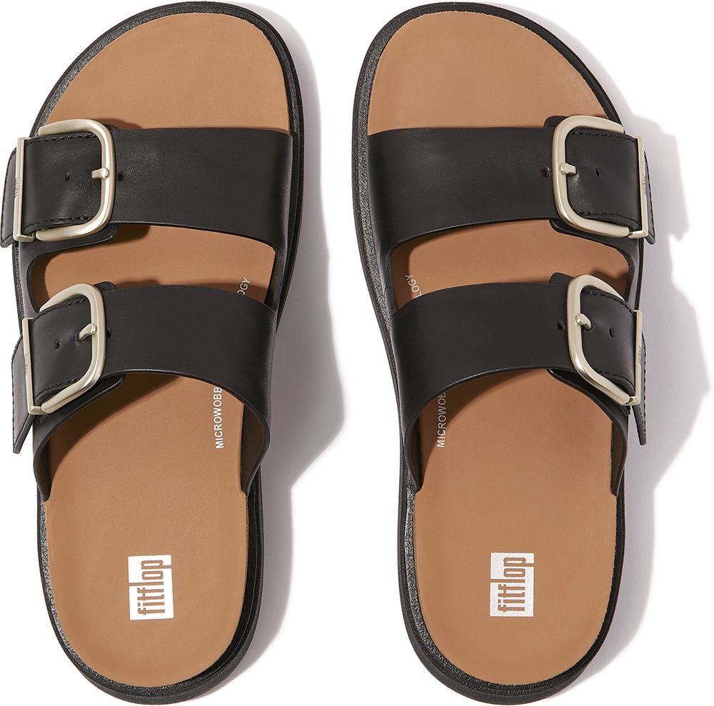 FitFlopDamenSandalenGen-FFBuckleTwo-BarLeatherSlidesHE8