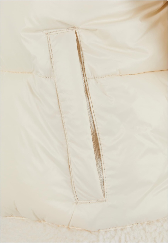 UrbanClassicsDamenJackeLadiesRecycledShinyPufferSherpaJacketTB7074WhitesandWhitesand-3XL