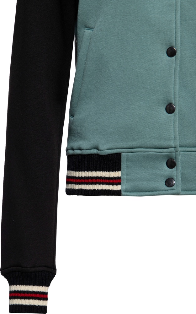 QueenKerosinDamenCollegeSweatJacketWeCanDoItQKI34001SmokeGreen-XS