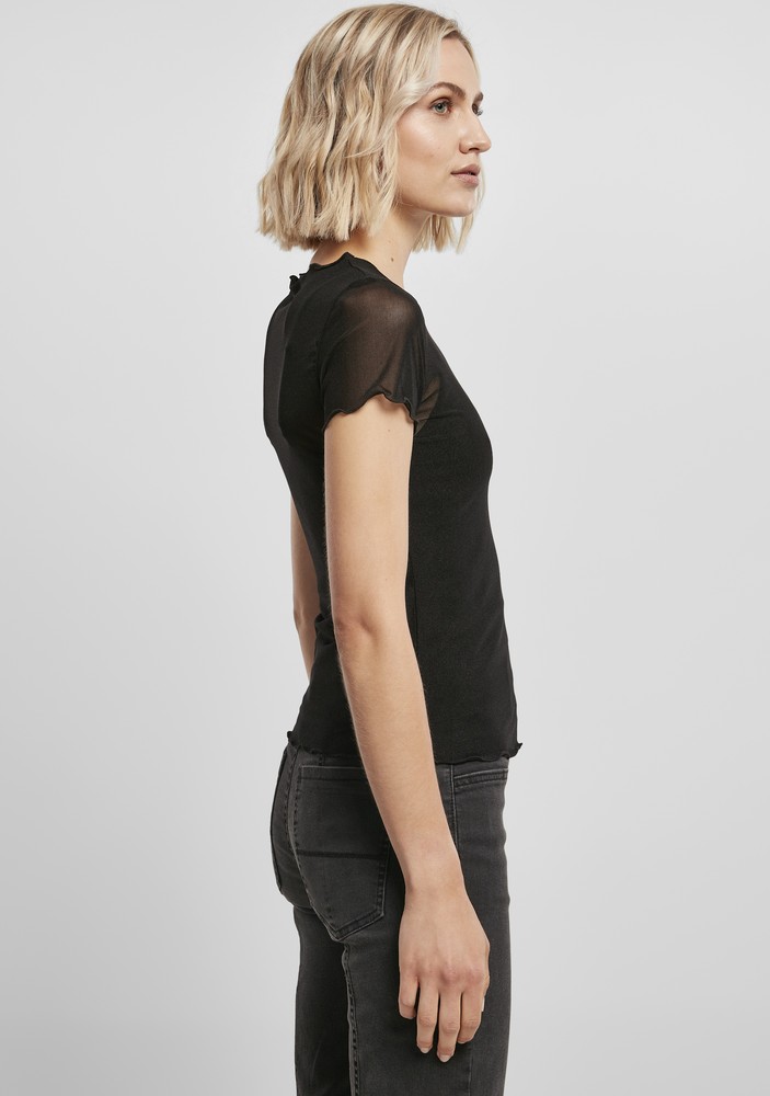 UrbanClassicsDamenLadiesMeshTeeBlack