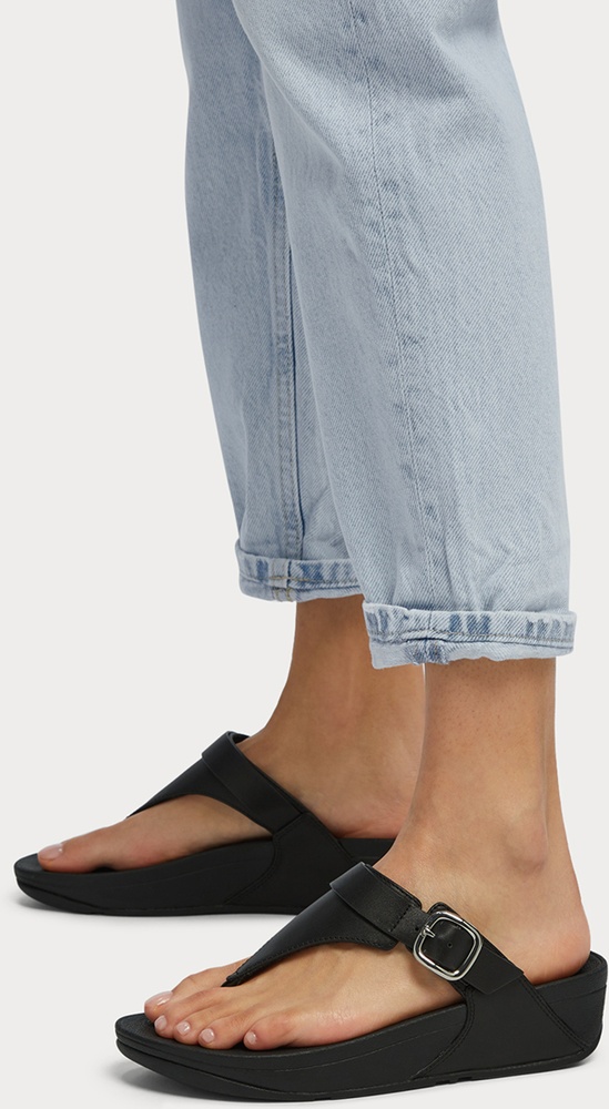 FitFlopDamenFlipFlopsLuluAdjustableToePost-LeatherES8AllBlack-36