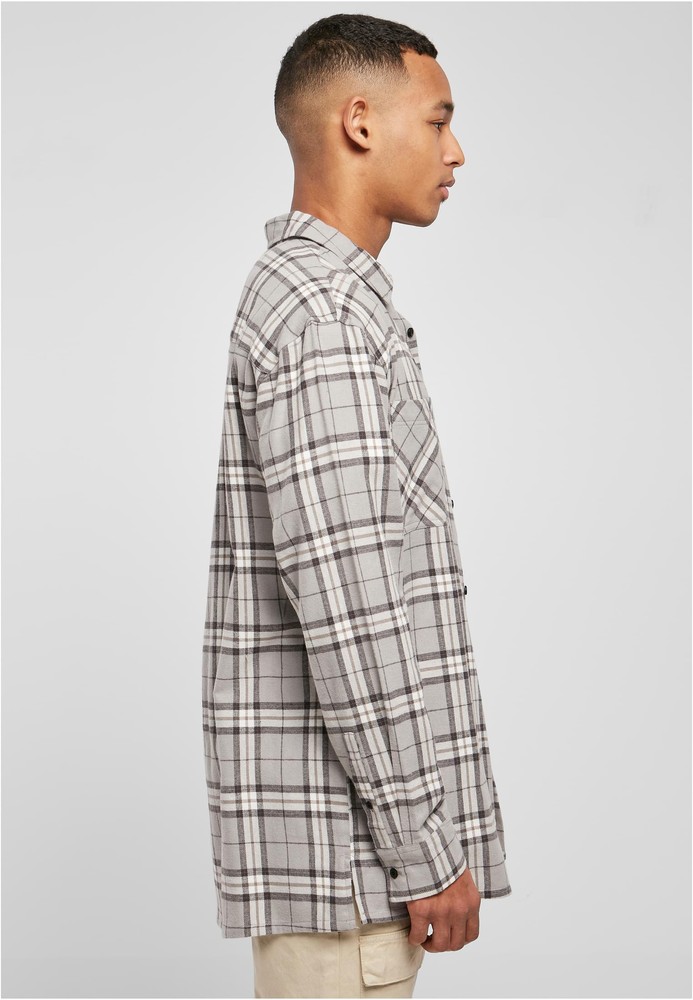 UrbanClassicsHemdLongOversizedGreyCheckShirtGreyBlack