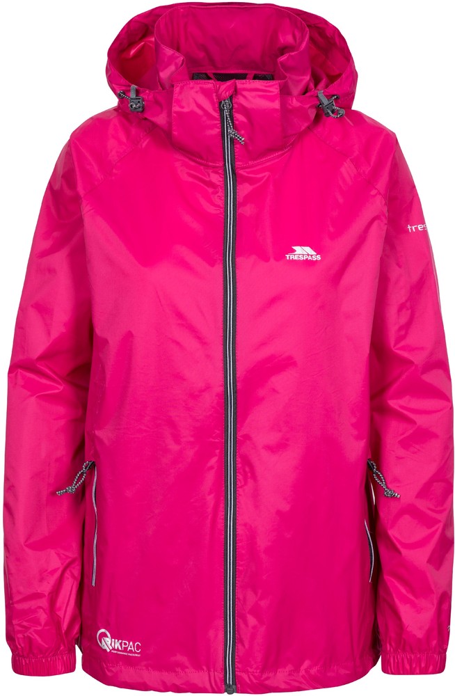 TrespassDamenRegenjackeQikpacX-UnisexPackawayJacketTp75Cassis-L