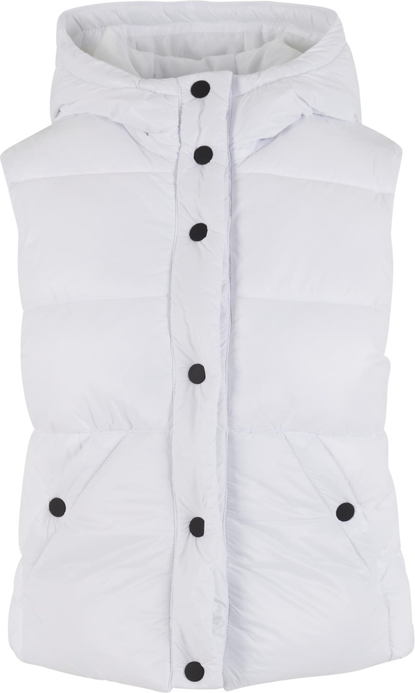 UrbanClassicsDamenSteppwesteLadiesRecycledShinyPufferVestWithHoodTB7004White-3XL