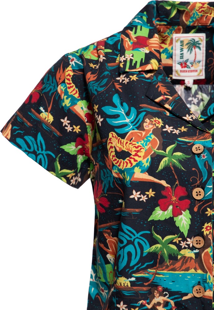 QueenKerosinDamenKurzarmBluse