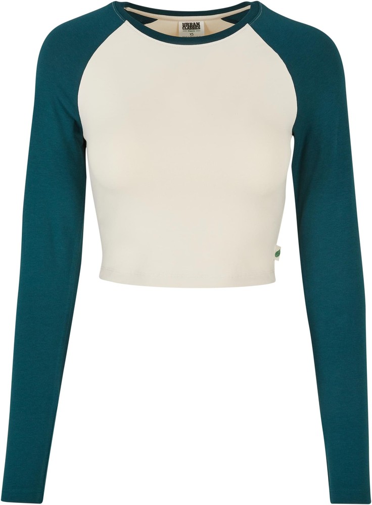 UrbanClassicsDamenLadiesOrganicCroppedRetroBaseballLongsleeveWhitesandJasper-3XL