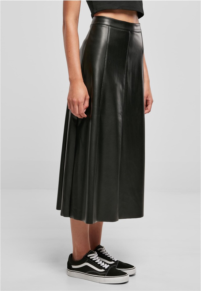 UrbanClassicsDamenLadiesSyntheticLeatherMidiSkirt