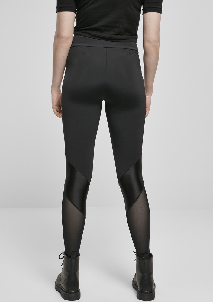 UrbanClassicsDamenLeggingsLadiesHighwaistMixedTechLeggingsBlackBlack