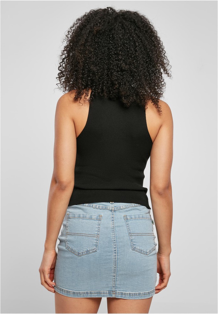 UrbanClassicsDamenShirtLadiesShortRibKnitTurtleneckTopBlack-3XL