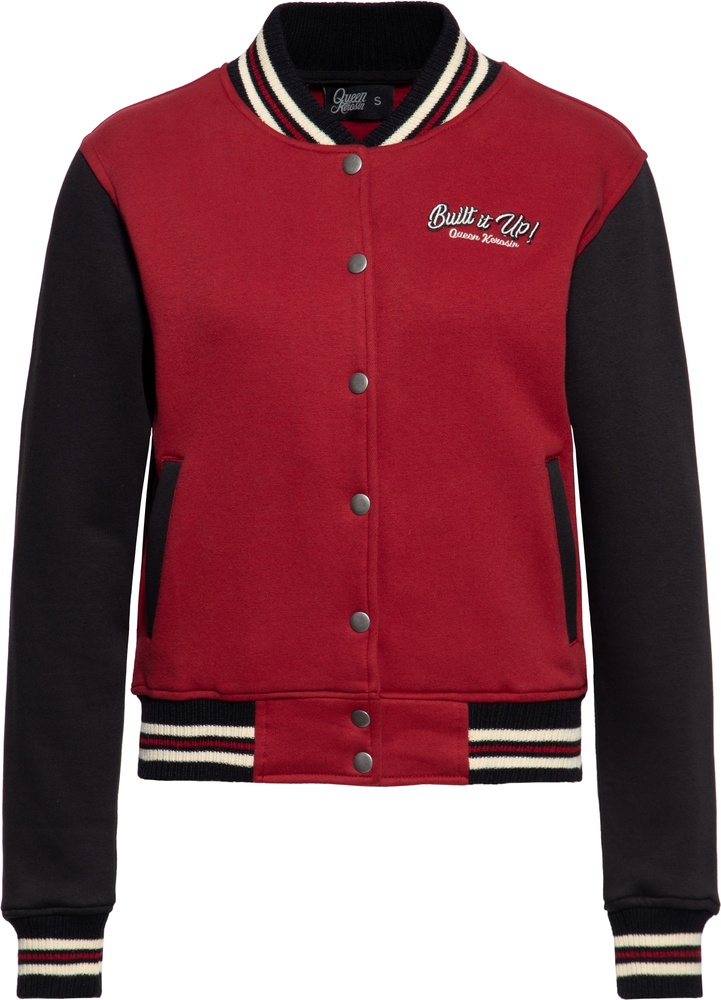 QueenKerosinDamenCollegeSweatJacketBuiltItUpQKI34002Red-XS