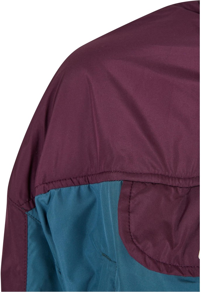 StarterBlackLabelDamenJackeLadiesColorblockPullOverJacketDarkvioletTeal-L