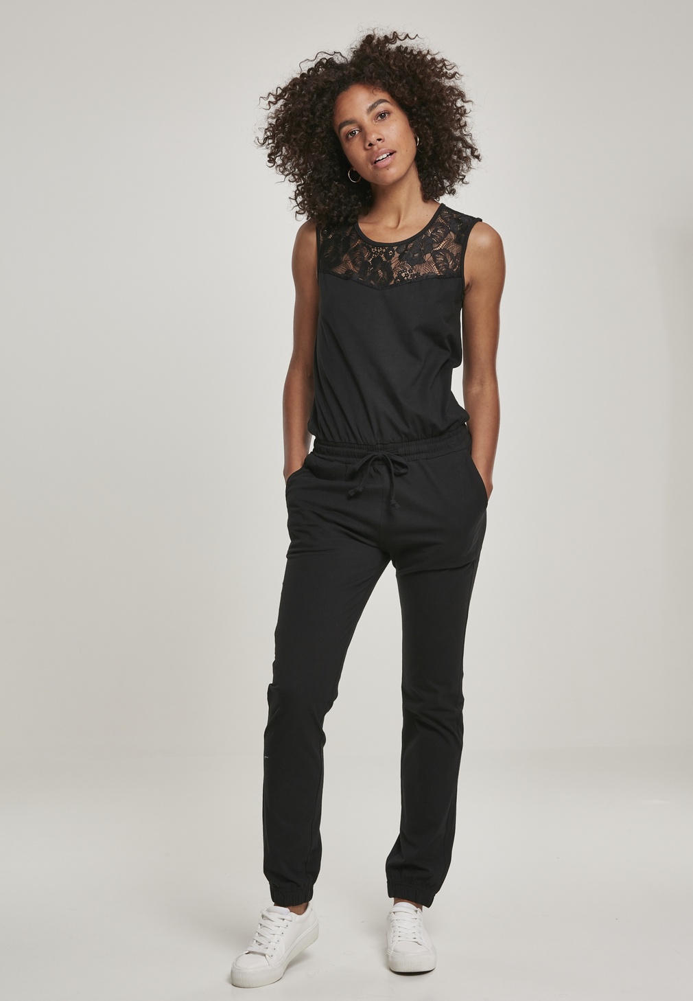 UrbanClassicsDamenJumpsuitLadiesLaceBlockJumpsuitBlack