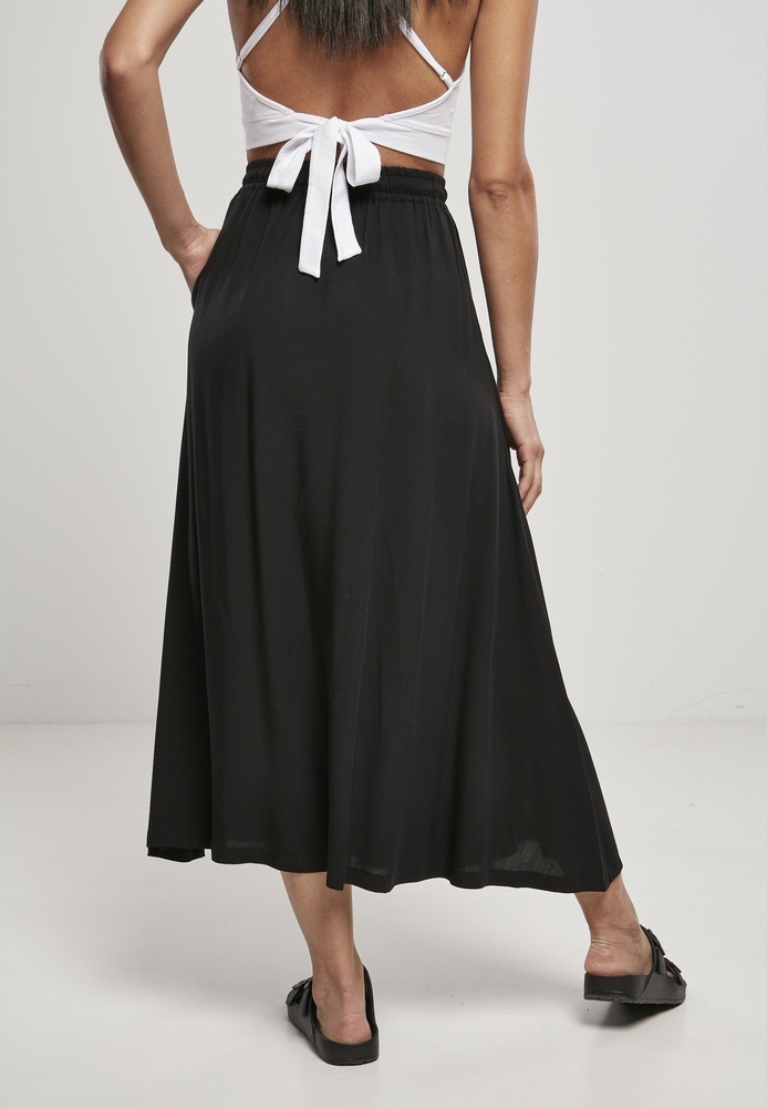 UrbanClassicsDamenRockLadiesViscoseMidiSkirtBlack-3XL